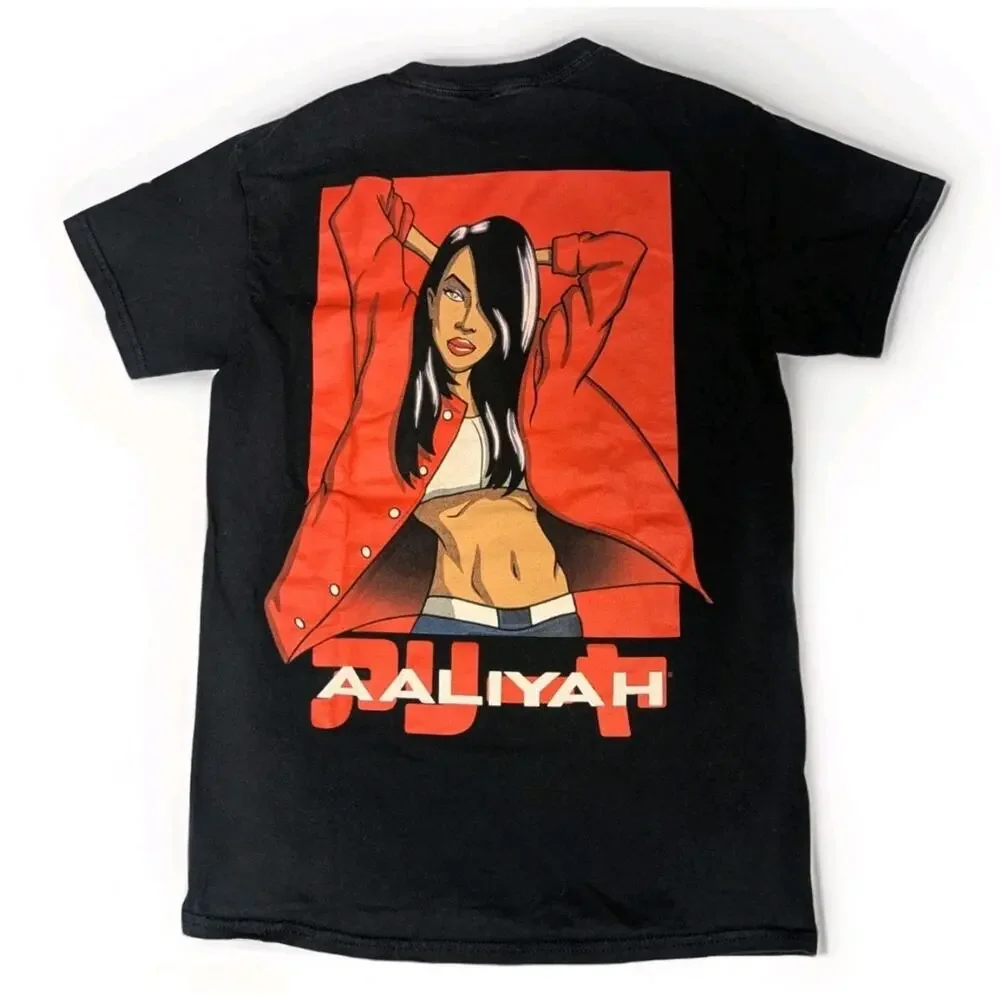 Aaliyah T-Shirt Ripple Junction Comic Cartoon Style Anime Black Red Tee S Small - Picture 4 of 6